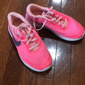 Youth hot pink nikes. Worn once, in great condition